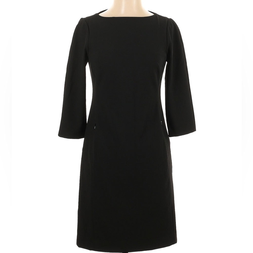 Ann Taylor 8P Boatneck Shift Dress 3/4 Sleeve - Black